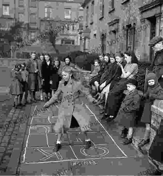 A Black And White Photograph Of Children Playing Hopscotch On A Street In The 1950s Memories Before And After The Sound Of Music: An Autobiography