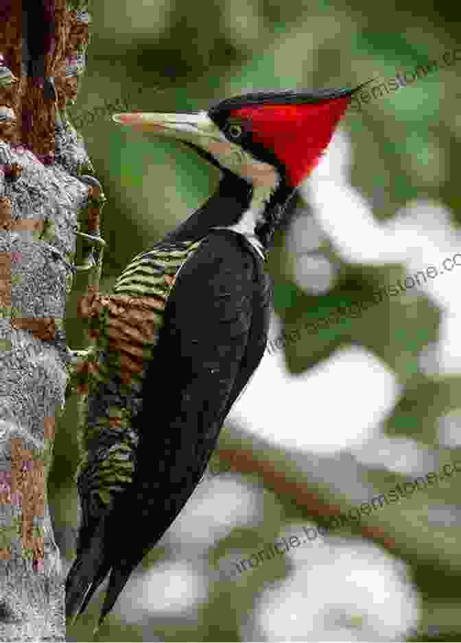 A Crimson Crested Woodpecker Perched On A Tree Branch AVITOPIA Birds Of Uruguay