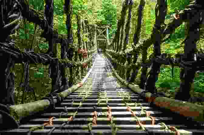 Father And Son Crossing A Vine Bridge In The Iya Valley Rising Son: A Father And Son S Bike Adventure Across Japan