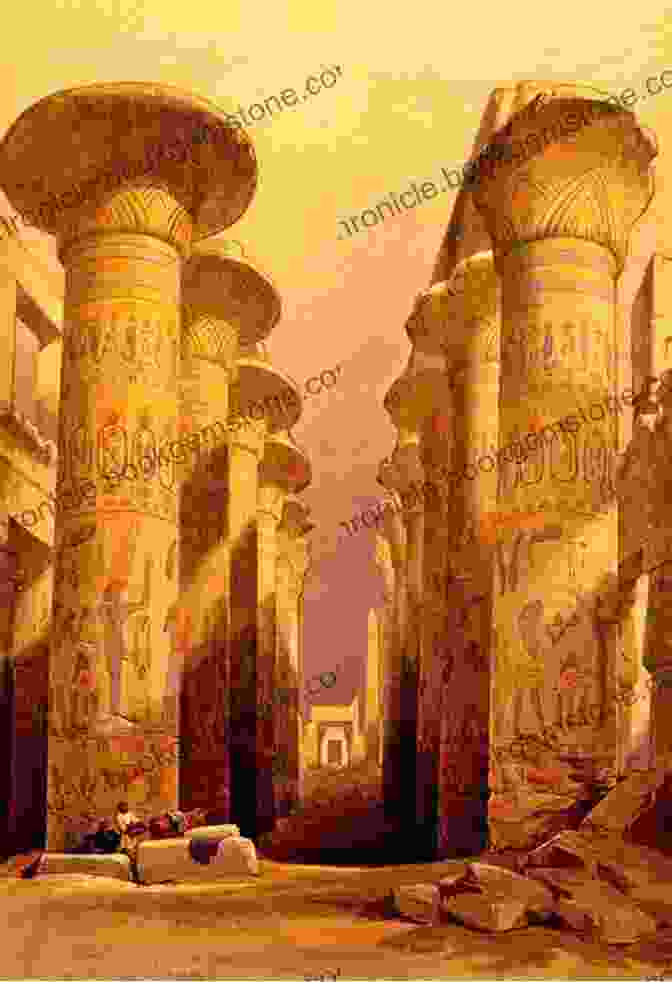 Grandiose Painting Of The Ancient Egyptian Temple Of Karnak, By Morgan Richard Olivier An Artist In Egypt Morgan Richard Olivier
